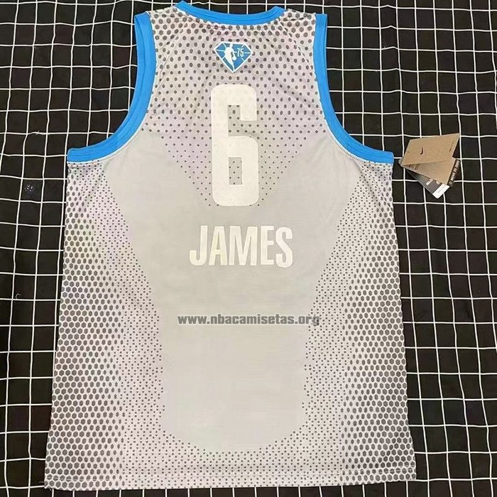 Camiseta All Star 2022 Los Angeles Lakers LeBron James NO 6 Gris